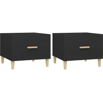 Konferenční stolek Černé konferenční stolky se zásuvkami 50 x 50 x 40 cm, materiál: dřevotříska