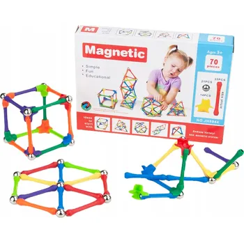 ostatní stavebnice MAGNETICKÉ STAVEBNÍ STAVEBNICE VZDĚLÁVACÍ SADA 70 DÍLŮ PUZZLE