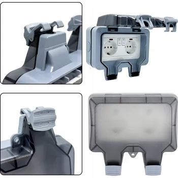 Elektrická zásuvka DVOJITÁ ZÁSUVKA IP66 VENKOVNÍ VODOTĚSNÁ ZAHRADNÍ S VYPÍNAČEM