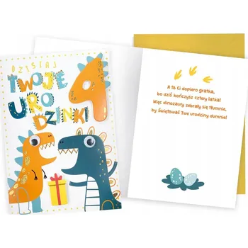 Obraz Přání DKP-037 Narozeniny 4 (čísla, dinosauři)