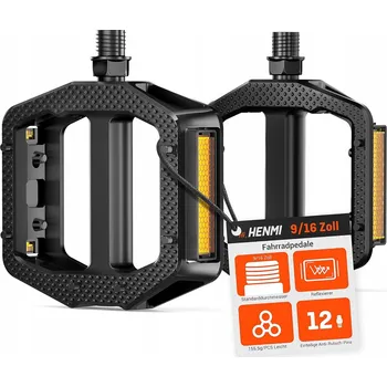 Pedál na kolo Cyklistické pedály HENMI s odrazkami - Protiskluzové, pro horská / trekingová kola