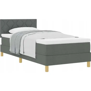 Postel Pružinová postel s matrací 203 x 93 x 88 cm, tmavě šedá