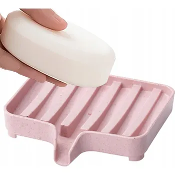 Mýdlenka Mýdlenka s Odkapávačem do Koupelny Dekorativní Podložka na Mýdlo Růžová