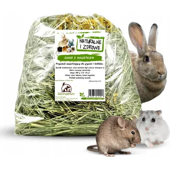 Krmivo pro hlodavce Seno s meduňkou pro hlodavce a králíky, přírodní a zdravé, 300 g (0,3 kg)