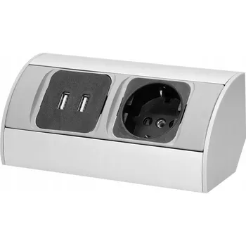 Elektrická zásuvka Elektrická Zásuvka do desky stolu Orno stříbrná