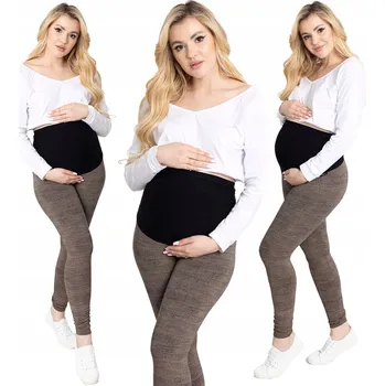 Dámské legíny Formommy těhotenské legíny dlouhé bavlna hnědé velikost 6XL