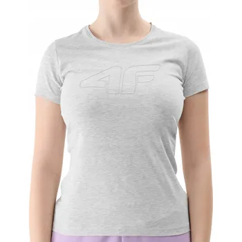 4F DÁMSKÉ TRIČKO TRIČKO SLIM F1163 SVĚTLE ŠEDÝ MELÍR VELIKOST L