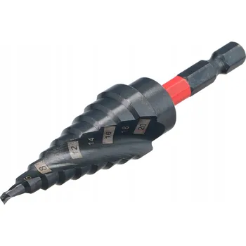Vrták Vícestupňový spirálový vrták DRAUMET PREMIUM 4–20 mm, ocel M2, titanový povlak,