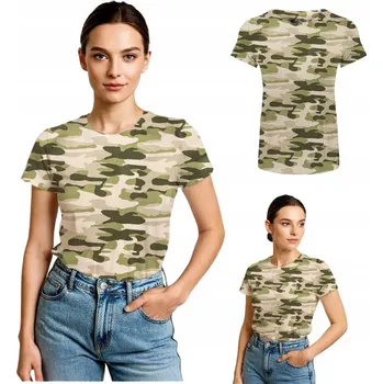 Dámské tričko Dámské tričko BAVLNA BAVLNĚNÉ maskáčový 6XL