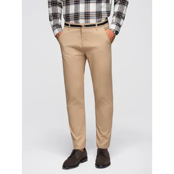 Pánské kalhoty Pánské chino kalhoty s ozdobným pasem - pískové V5 OM-PACP-0118 - L