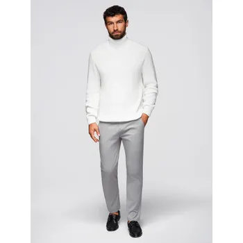 Pánské kalhoty Pánské chino kalhoty s ozdobným pasem - šedé V6 OM-PACP-0118 - S