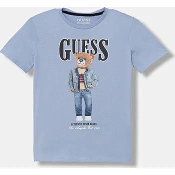 Chlapecká mikina Dětská bavlněná mikina Guess N6RQ03.KAD74.PPY2 modrá 50X, vel. 105-112