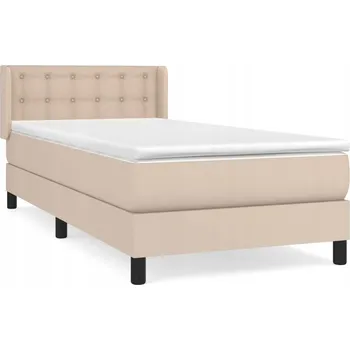 Postel Kontinentální postel cappuccino 193 x 93 x 78/88 cm s matrací 90 x 190 x 2 cm