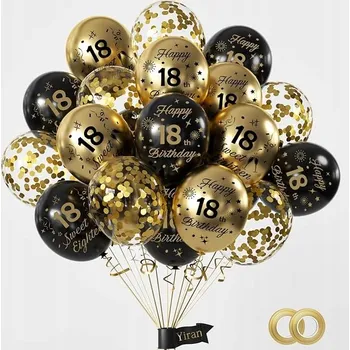 Balónek Balónky s konfetami Sada balónků k 18. NAROZENINÁM - 15ks