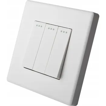vypínač Trojitý schodišťový vypínač světla nástěnný bílý plastový LUUNA
