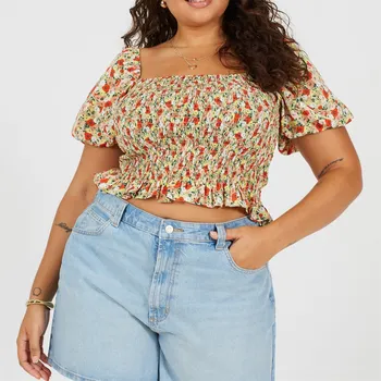 Tričko Brave Soul Red Floral 826314 22 (4XL)