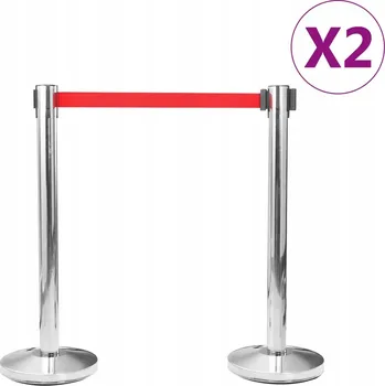 Zabezpečení domácnosti Oddělovací sloupky s páskou, 4 ks, ocel