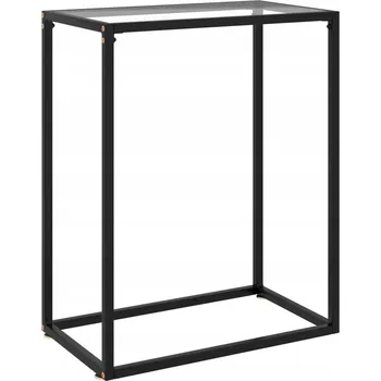 Konferenční stolek Konzolový stolek průhledný 60 x 35 x 75 cm tvrzené sklo ocel lakovaná