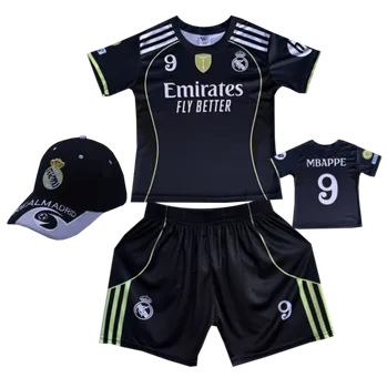 Numberoplus Premium dětský fotbalový dres + fotbalová kšiltovka FC Real Madrid - Kylian Mbappe 9(Emirates Fly Better) Velikost: 12 roky (vel.146)
