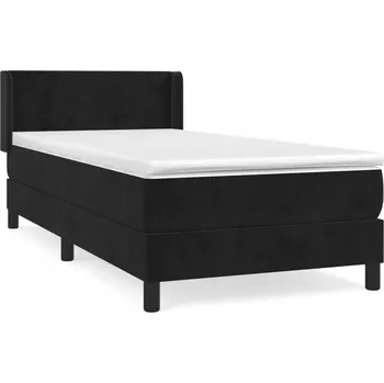 Postel Kontinentální postel černá s sametovou matrací 203 x 103 x 78/88 cm