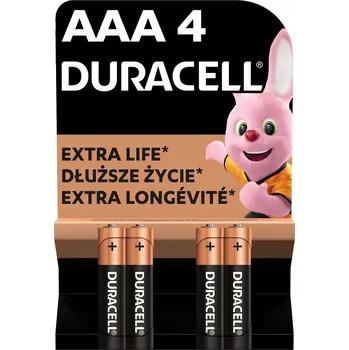 Článková baterie 4x Alkalická baterie AAA (LR3) 1,5 V Duracell