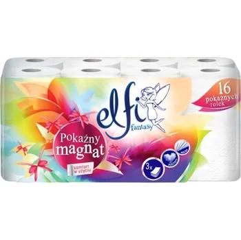 Toaletní papír Toaletní papír Elfi Pokaźny Magnat 16 rolí 3vrstvý pevný měkký