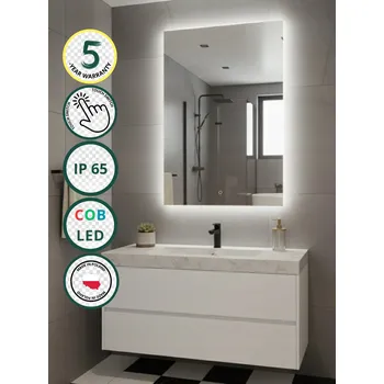 Zrcadlo Zrcadlo LED Horizon | Dotykový spínač | 90x100 cm | Neutrální bílá 4000K Vyrobeno v PL