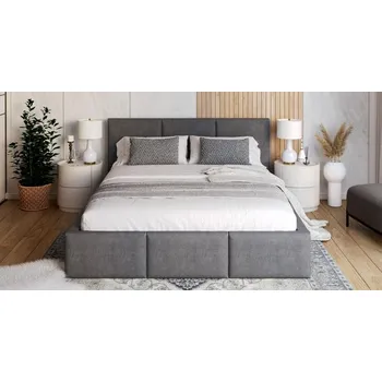 Postel Čalouněná postel AMBER 160x200 Grafit Trinity s úložným prostorem dřevěný rošt