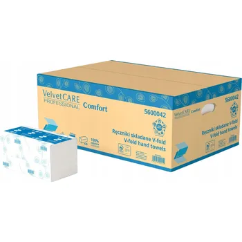 Papírový ručník Velurové ručníky skládané ZZ Comfort 3000 ks bílé, 2vrstvé, 23x23 cm