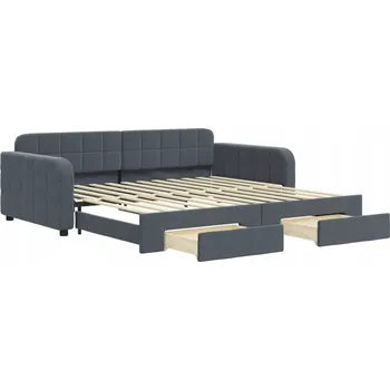 Zahradní lehátko Rozkládací lehátko 2 v 1 tmavě šedé 223 x 110 x 71 cm