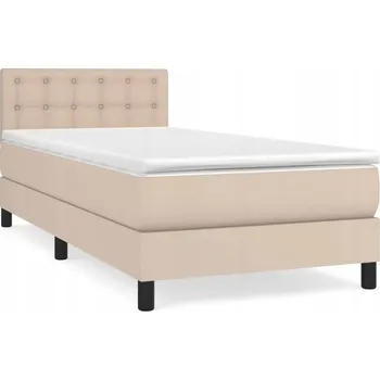 Postel Kontinentální postel cappuccino 193 x 90 x 78/88 cm s matrací 90 x 190 x 2 cm