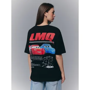 Dámská móda Tričko s&nbsp;potiskem Cars - S - House - černá - 666GV-99X