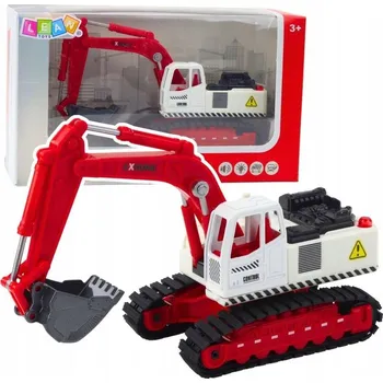 autíčko Kovové pásové rypadlo s pohyblivou lžící, otočnou kabinou, světly a zvuky