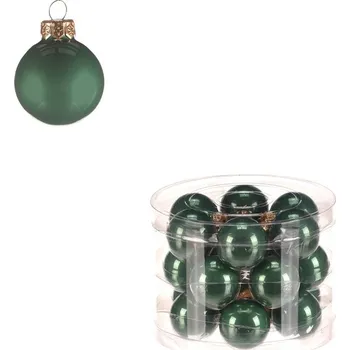 Vánoční dekorace Kulaté skleněné ozdoby - pr. 4 cm, zelené, cena za balení (18 ks) Barva: Zelená