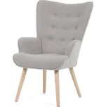 Stylové bílé křeslo ušák z látky bouclé, rozměry 68x76x101 cm, AK-309 WT2 Barva: šedá