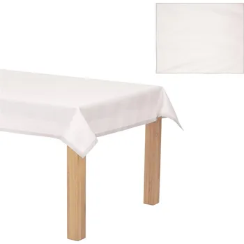 Vánoční dekorace Ubrus vánoční - stříbrné okraje, bílý, 100% polyester, 130 x 220 cm Barva: Stříbrná