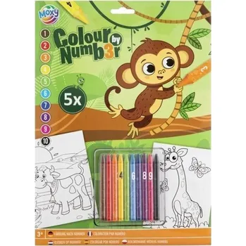omalovánky Omalovánka podle čísel s pastelkami - OPICE Moxy
