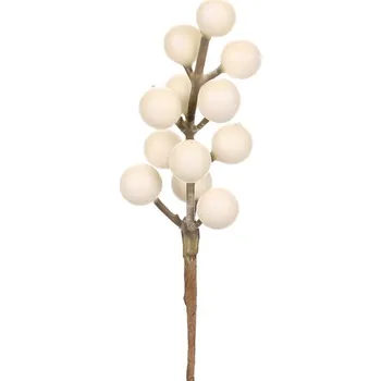 umělá květina Bobule - umělý trs, barva bílá, cena za balení (12 ks) Barva: bílá