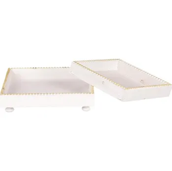 Tác dřevěný - tvar čtverec, bílý, cena za sadu 2 ks Barva: bílá