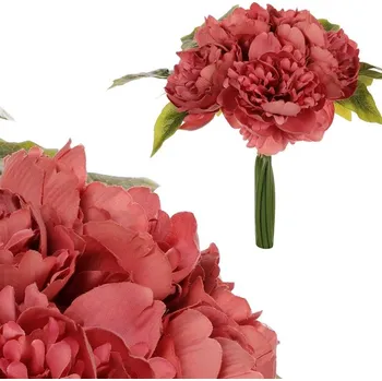 umělá květina Pivoňka - umělá kytice, 9 květů, barva tmavě růžová Barva: Růžová