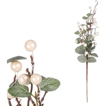 umělá květina Větev s perlami, perlová barva. Barva: bílá