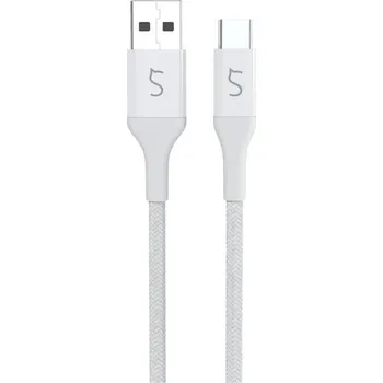Datový kabel iWant opletený kabel USB-C na USB-A 1,2 m bílý