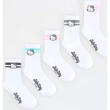 Dívčí oblečení Reserved - Bavlněné ponožky Hello Kitty 5 pack - bílá - 525CZ-00X - 525CZ-00X-K25