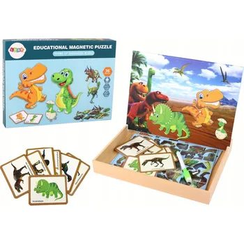 Puzzle Puzzle LEAN Toys Magnetické s dinosaury 11 dílků