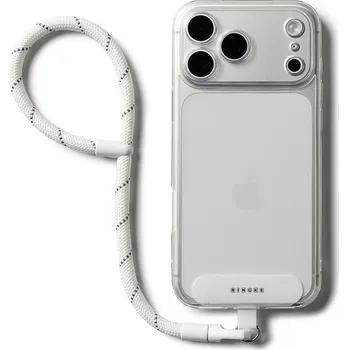 Ringke - univerzální držák s popruhem na ruku Link Flow P-Type - popruh přes rameno pro pouzdra na telefony, nastavitelný - Cloud White