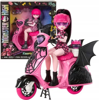 Panenka Panenka Monster High Upíří skútr s panenkou Draculaurou