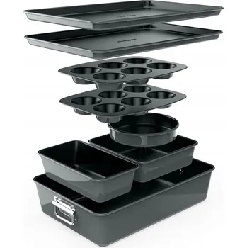 Nádoba na pečení PLECH NA PEČENÍ SADA MUFFINY FORMA NA CHLÉB DORTY KOLÁČE 8 DÍLŮ