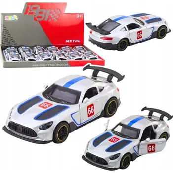 autíčko Závodní Auto Kovové Otevírací Dveře Stříbrné 1:43