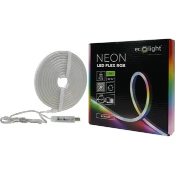 LED páska LED NEONOVÁ PÁSKA RGB BAREVNÁ 3 METRY 5V USB DÁLKOVÝ OVLADAČ HUDBA ECOLIGHT
