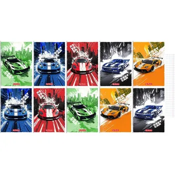 Sešit A5, 32 listů, linkovaný s okrajem, 70 g/m2, motiv Fast Car, HERLITZ